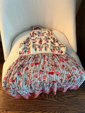 RAGA Floral Embroidered Summer Halter Dress